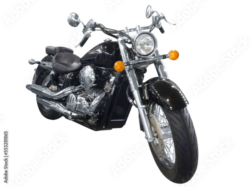 power black motorcycle front view transparent photo