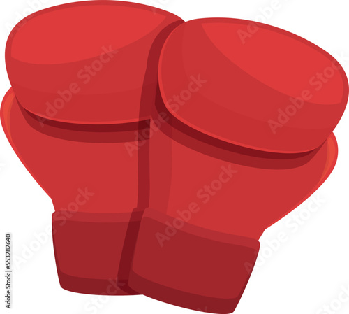 Red boxing gloves icon cartoon vector. Sport box. Arena referee © nsit0108