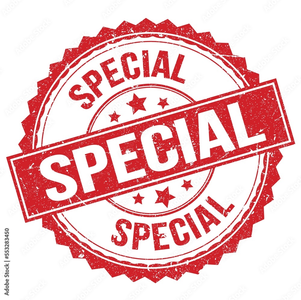 SPECIAL text on red round stamp sign SPECIAL text on red round stamp sign
