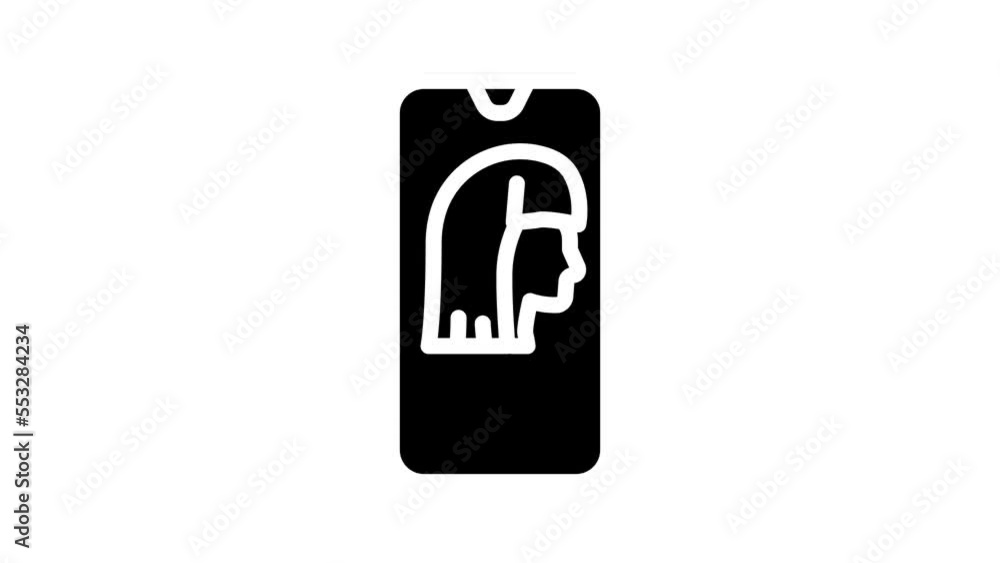 app with ar showing hairstyle line icon animation app with ar showing hairstyle line icon animation