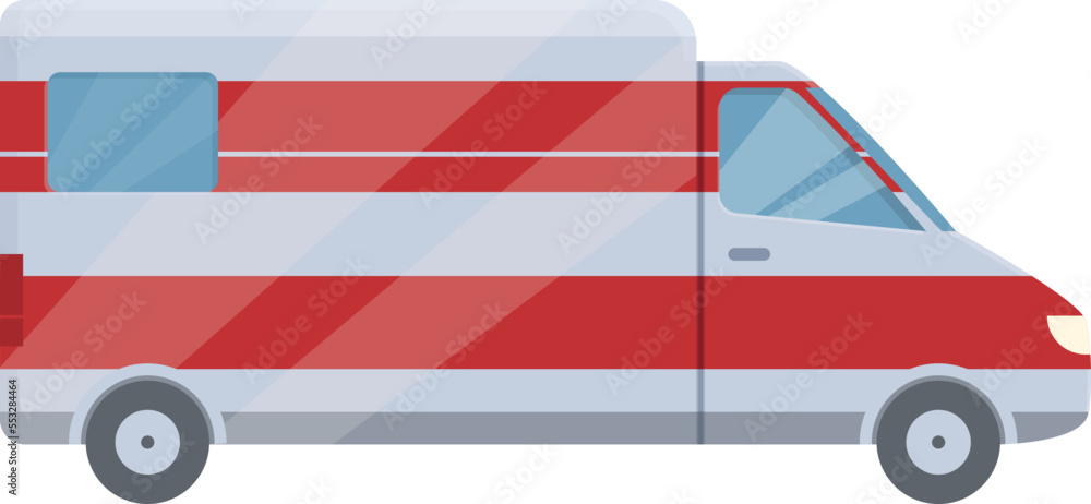 Obraz premium City vehicle icon cartoon vector. Medical ambulance. Modern van