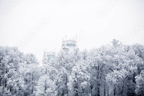 Winter landscape. Tsaritsyno Park on a snowy day. Trees in the snow. There are snowdrifts all around. © Юлия Клюева