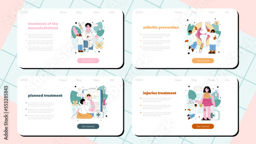 Traumatologist and trauma surgery doctor web banner or landing page