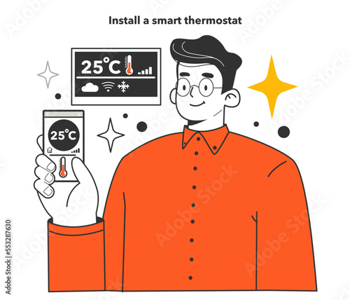 Install a smart thermostat for energy efficiency at home. How to save