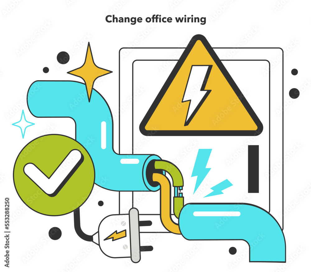 Change office wiring for energy efficiency at work. How to low office