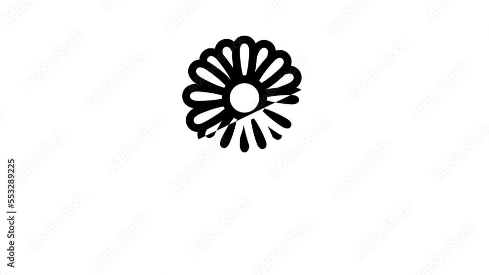 chamomile flower line icon animation chamomile flower line icon animation