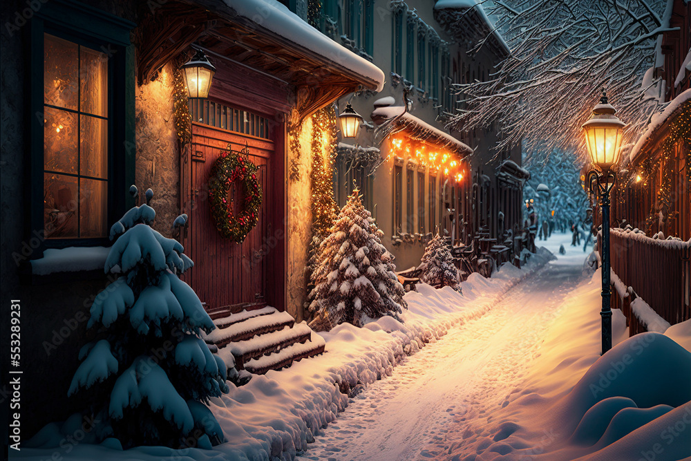 Naklejka premium Christmas Street