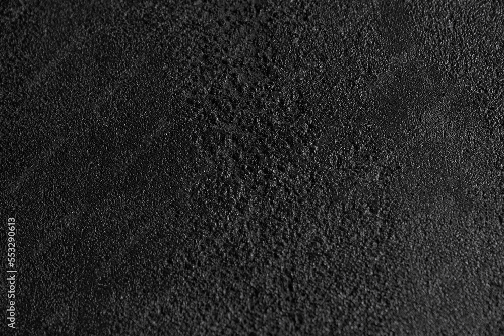 Close up of dark grey, grainy surface for modern, unusual background  design. Rough texture of black covering backdrop. Concept of textures and  background. Stock Photo | Adobe Stock