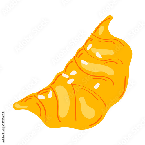 Japanese gyoza dumplings (potstickers). Vector illustration
