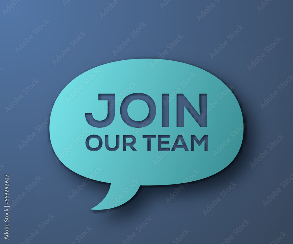 joint our team text speech bubble banner company business employment job concept illustration news talk chat joint our team text speech bubble banner company business employment job concept illustration news talk chat