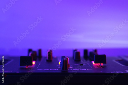 DJ Mixer with crossfader music background