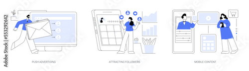 Internet promotion abstract concept vector illustrations.