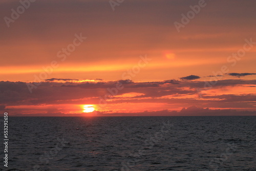 Sunset Baltic sea in Europe.