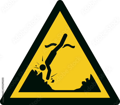 ISO 7010 W049 Warning; Submerged objects