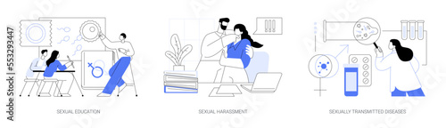 Sexual behavior abstract concept vector illustrations.