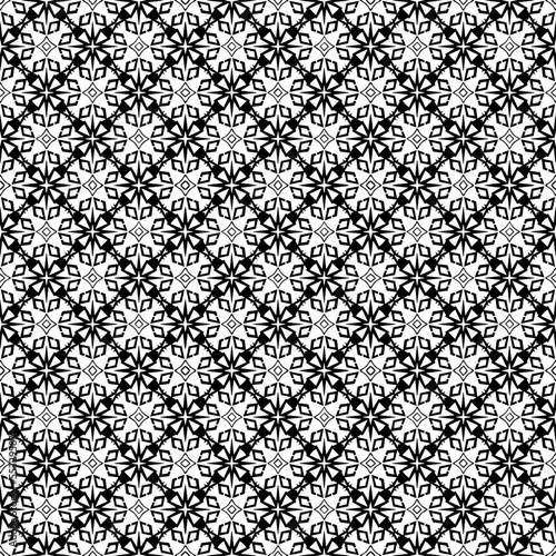 Black and white seamless pattern texture. Greyscale ornamental graphic design. Mosaic ornaments. Pattern template. Vector illustration. EPS10.