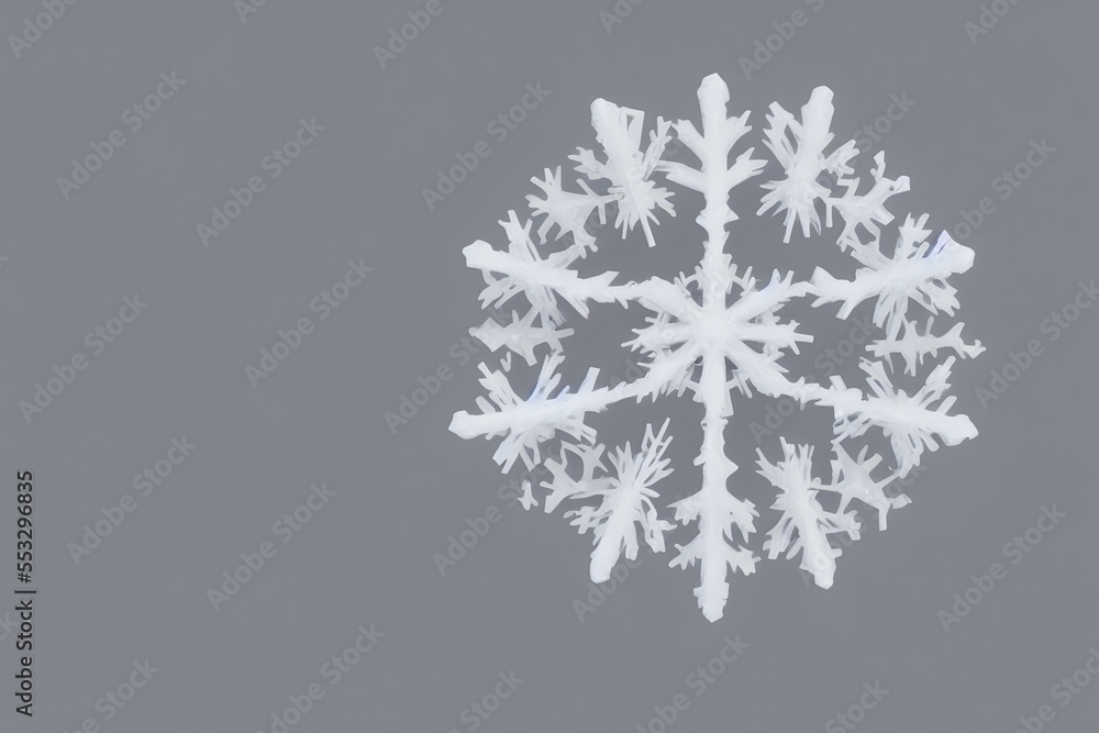 3d illustration macro of snowflake, generative ai 3d illustration macro of snowflake, generative ai