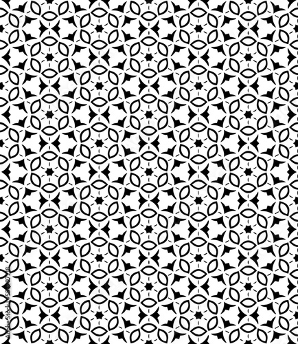 Black and white seamless pattern texture. Greyscale ornamental graphic design. Mosaic ornaments. Pattern template. Vector illustration. EPS10.