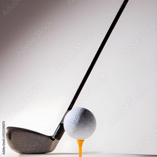 golf ball and club. Generative AI.