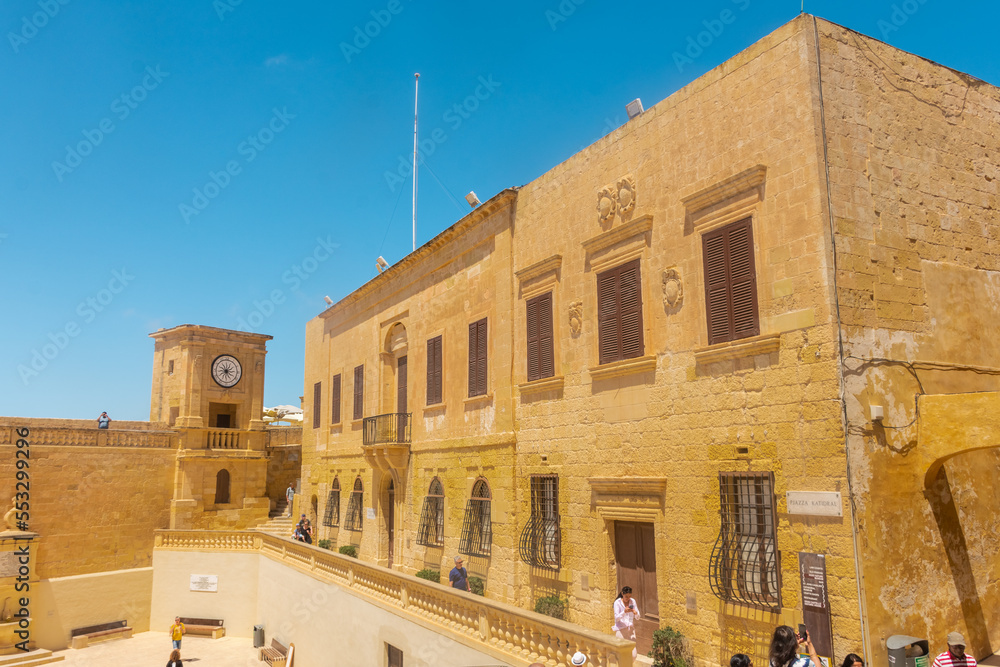 Fototapeta premium Gozo, Malta, 22 May 2022: View of the fortress from the cathedral of Victoria