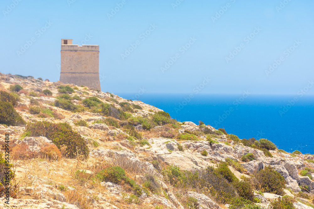 Tower over the Dingli Cliffs of  Malta