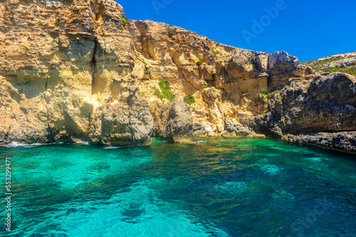 The beautiful water of the Crystal Lagoon of Comino Island,  Malta © Stefano Zaccaria