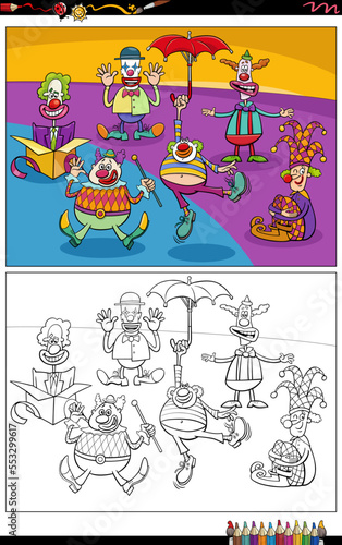cartoon clowns and comedians group coloring page