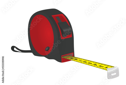 Black measure tape. vector illustration