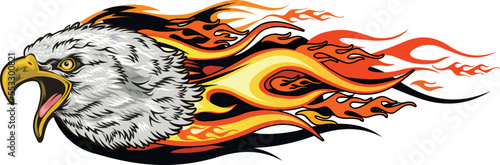Flying Eagle head Shape Fire Flames
