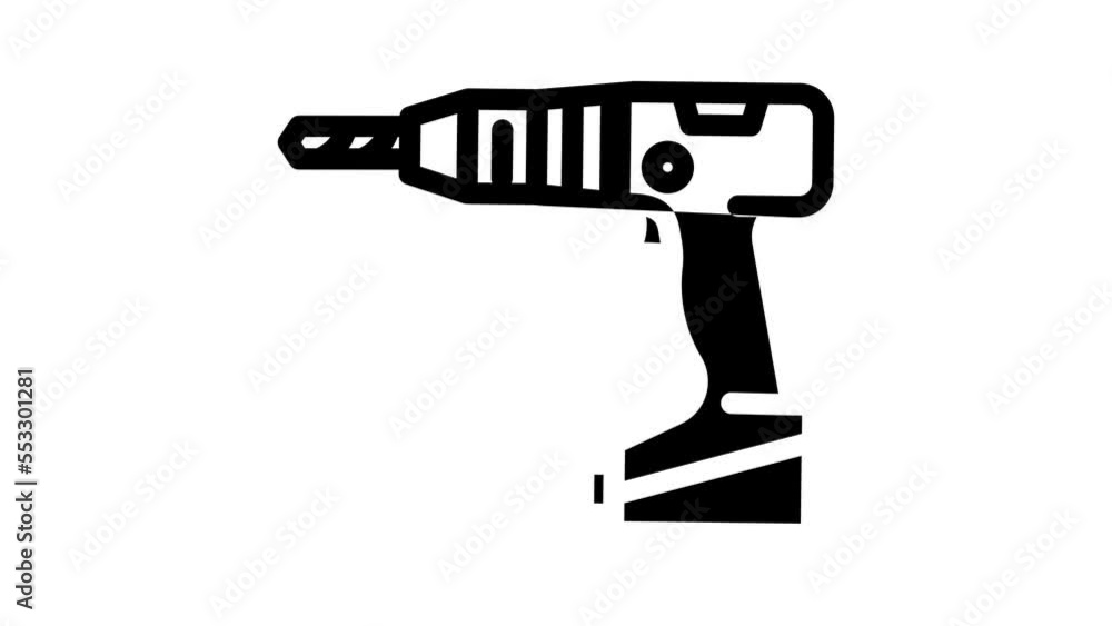 drill hole assembly furniture line icon animation drill hole assembly furniture line icon animation