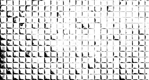 Rough, irregular  composed of monochrome geometric elements. Overlay distressed grunge background. Abstract vector illustration. Isolated on white background. EPS10