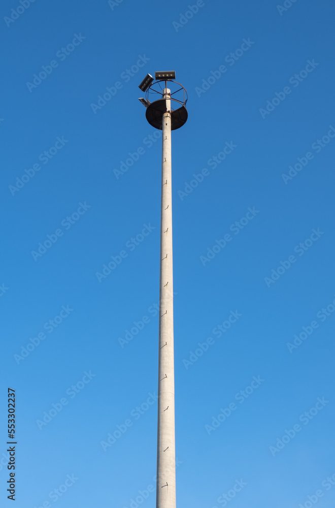 street lamp. concrete electric pole. electricity pylon.