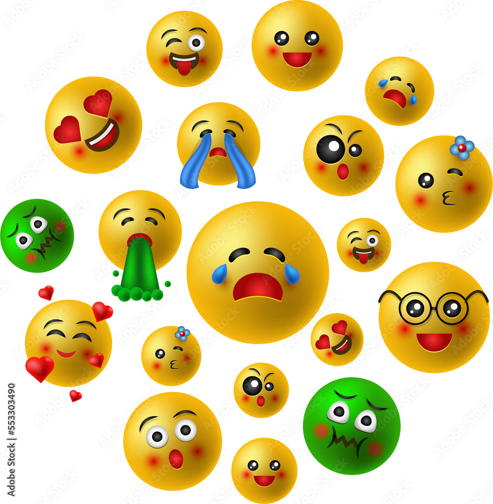 Fototapeta premium 3d smiley illustration, funny face