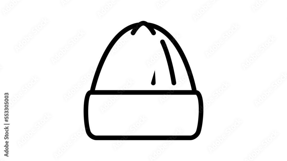 winter season hat line icon animation winter season hat line icon animation