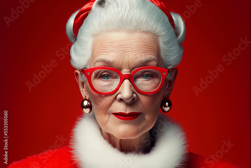 Portrait of mrs santa claus. generative ai
