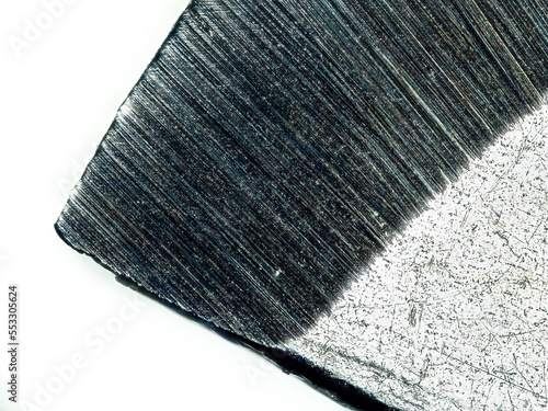 Cuadro en lienzo edge of a scalpel under the microscope - with optical microscope (epi illuminati