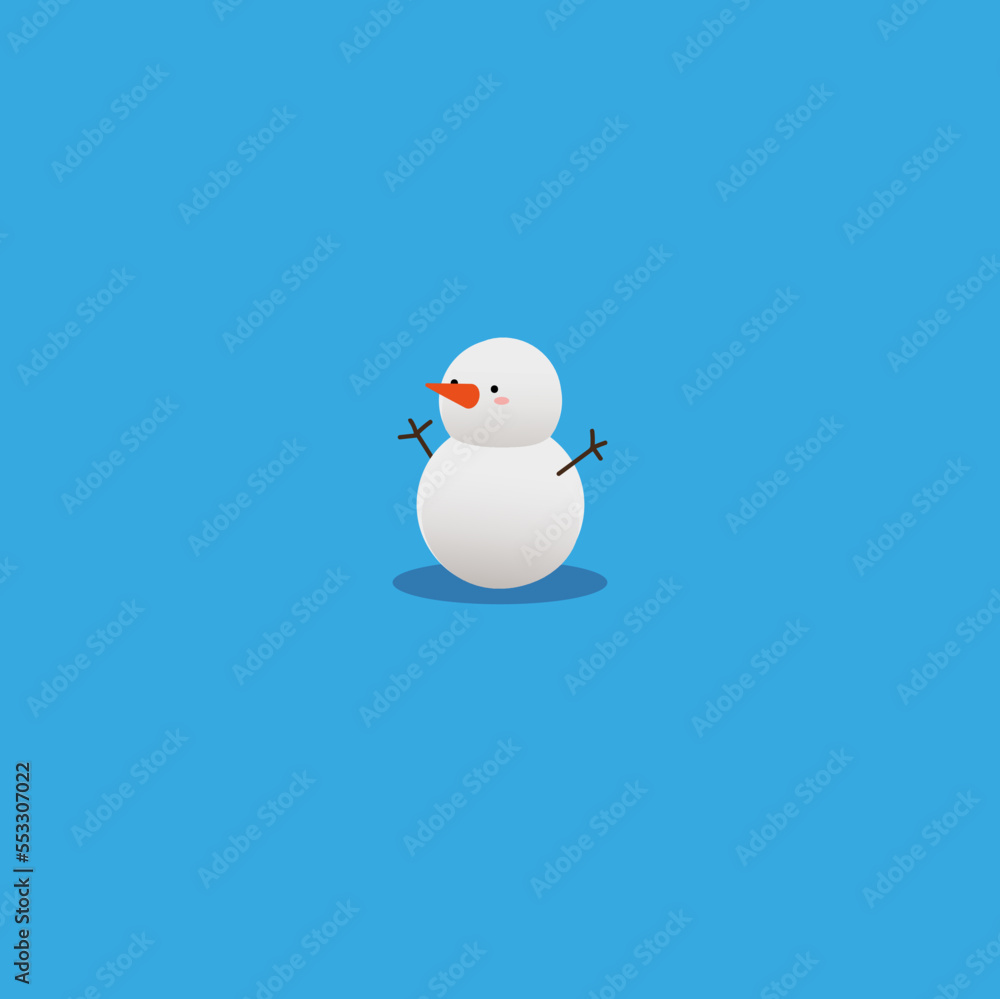 vector snowman, on blue background vector snowman, on blue background