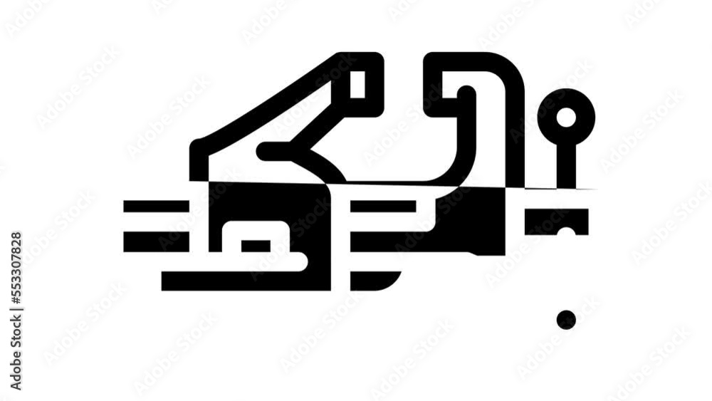 bench vice line icon animation