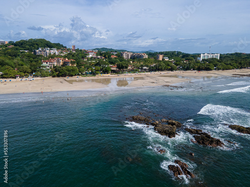 Beautiful aerial view of Tamarindo Beach and Town in Guanacaste Costa Rica photo