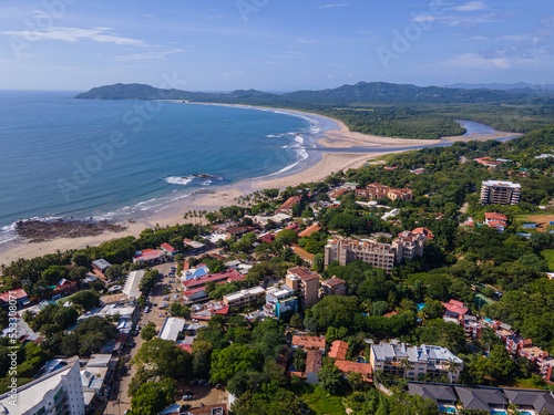 Beautiful aerial view of Tamarindo Beach and Town in Guanacaste Costa Rica