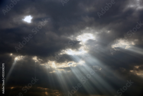 sun rays and clouds