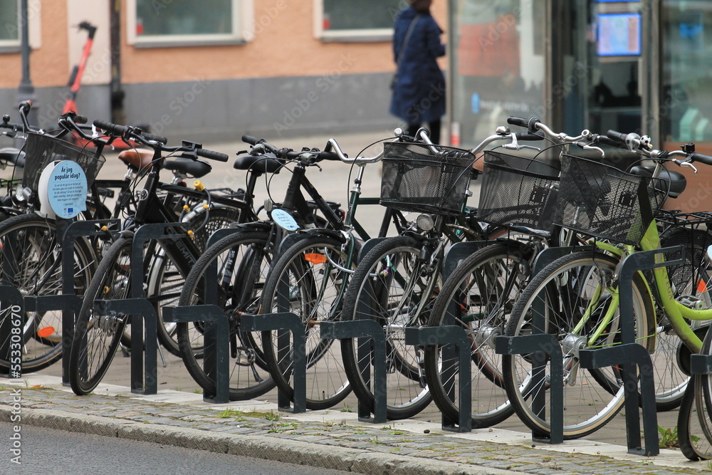 bicycles in Szweden vasteras city.