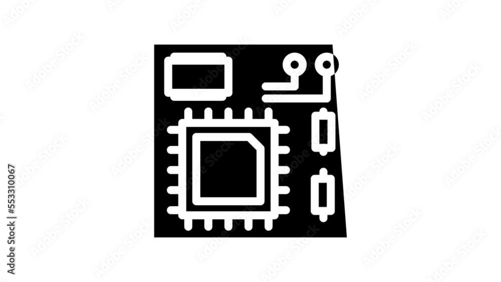 cpu board line icon animation cpu board line icon animation