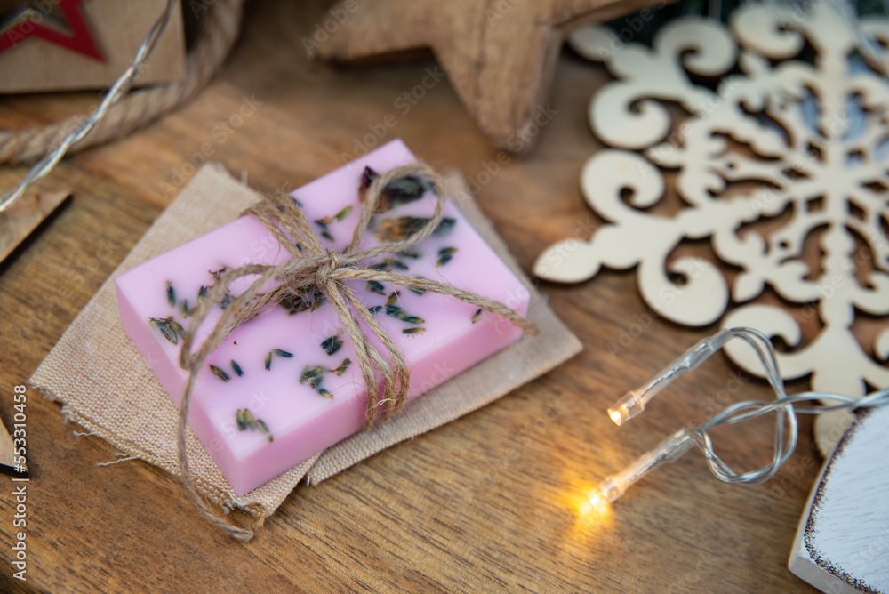 Fototapeta premium Natural handmade soap with fresh fragrance