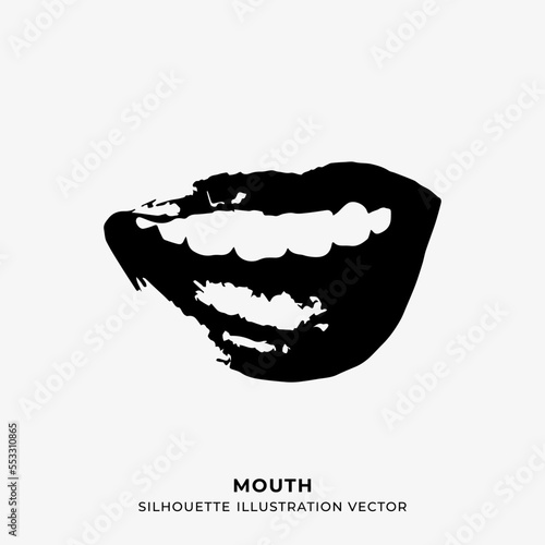 open mouth silhouette illustration vector