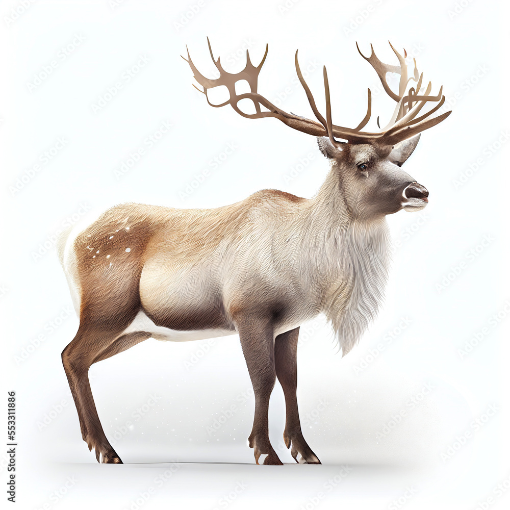 Fototapeta premium Reindeer christmas silhouette isolated