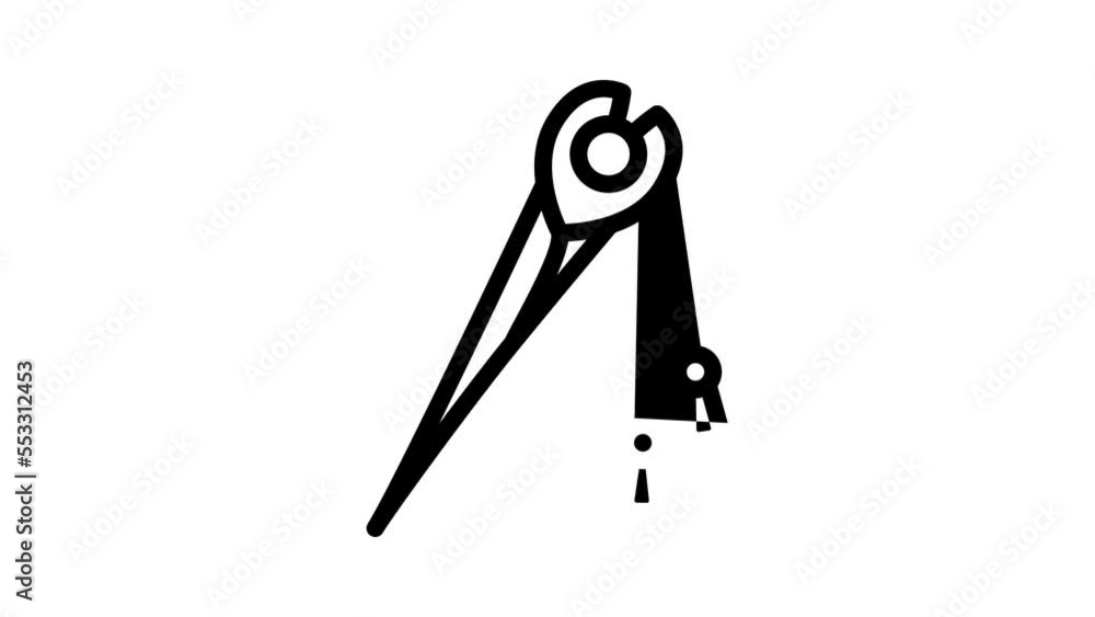 hair pin with decoration line icon animation hair pin with decoration line icon animation