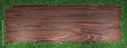 Christmas pine tree branches on rose wood procedural  texture for your background stuff.