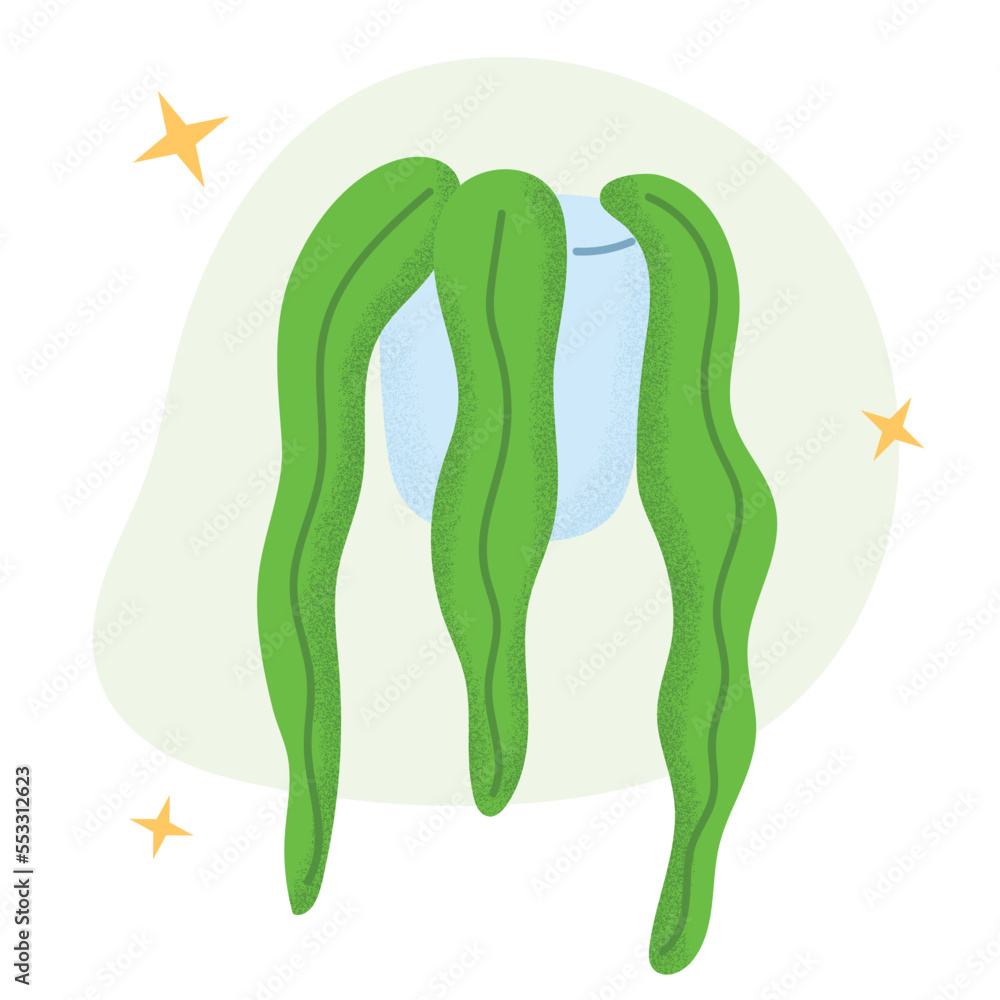 House plant in ceramic pot. Abstract indoor interior houseplant. Flat vector illustration House plant in ceramic pot. Abstract indoor interior houseplant. Flat vector illustration