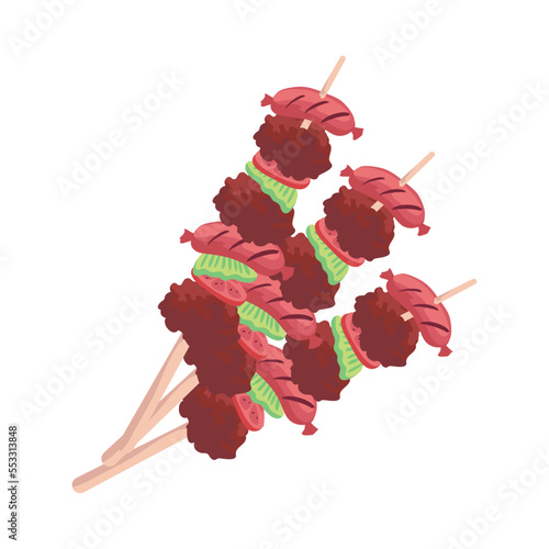 colored shashlik design
